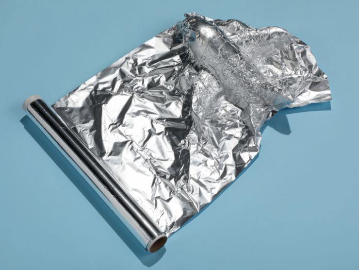 rotolo di carta argentata